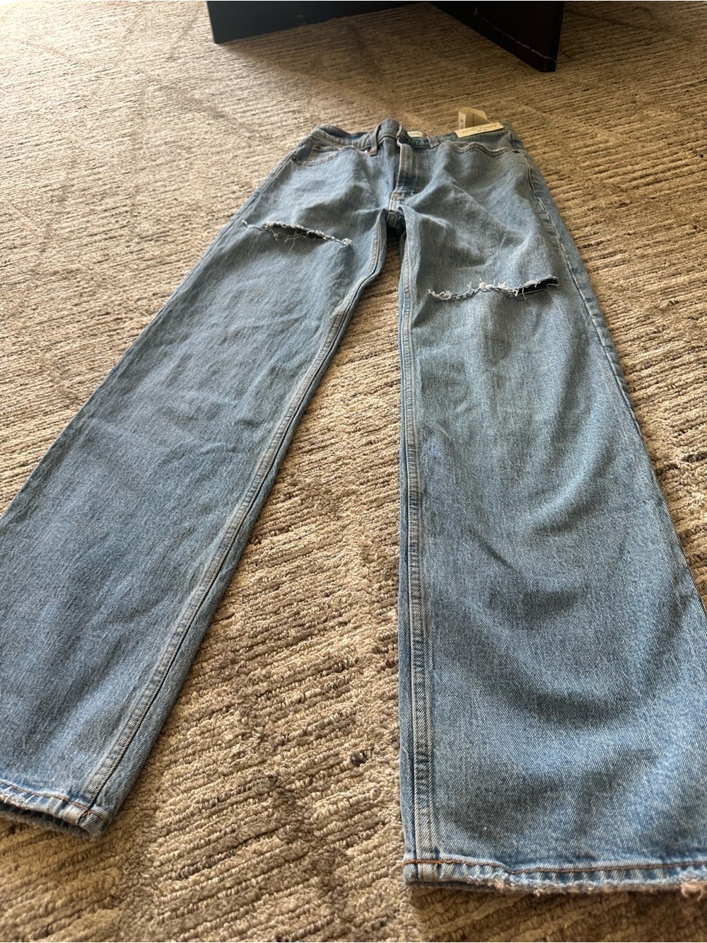 Abercrombie & Fitch Light Blue Distressed Boyfriend Jeans